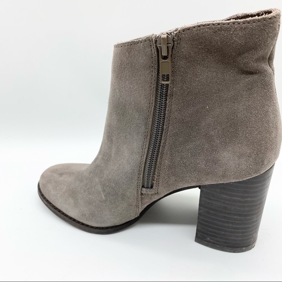 Arturo Chiang-Taupe Tan Leather fringe heel ankle bootie 7 - Picture 5 of 8